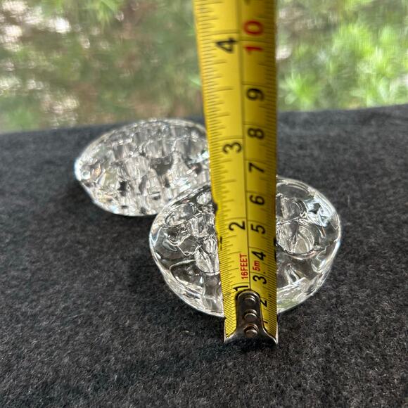 Pair of Vintage Clear Glass 11 Hole Flower Frogs - Picture 11 of 12